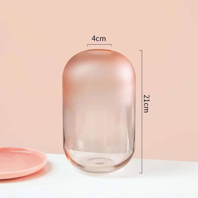 Blush Pink Frosted Glass Vase