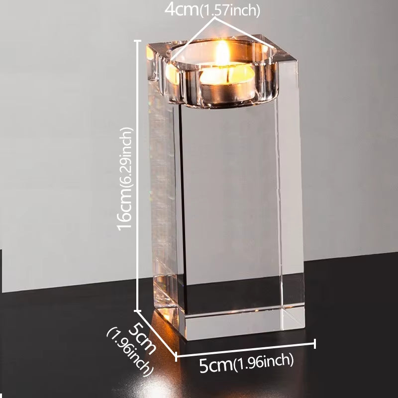 Clear Crystal Glass Tealight Candle Holder