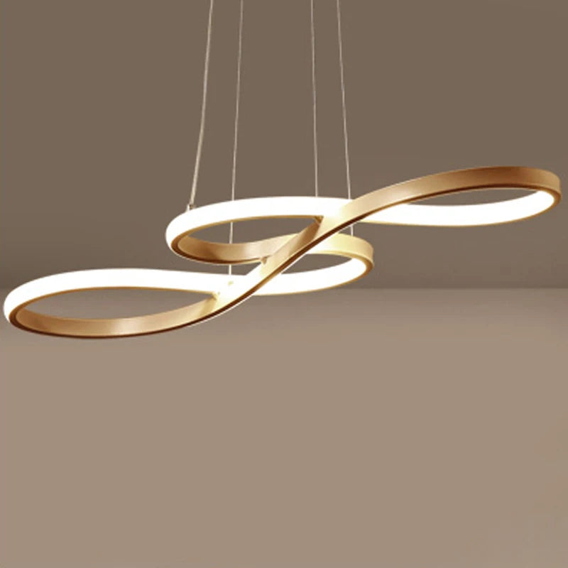 Infinity Loop LED Pendant | Modern Kitchen Island Light with Remote