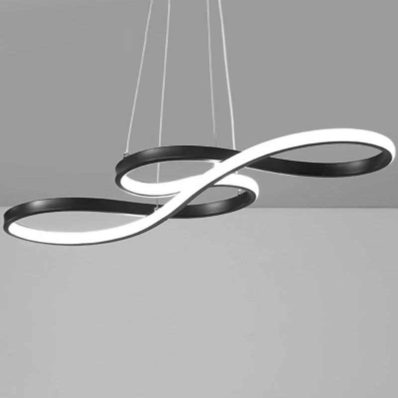 Infinity Loop LED Pendant | Modern Kitchen Island Light with Remote