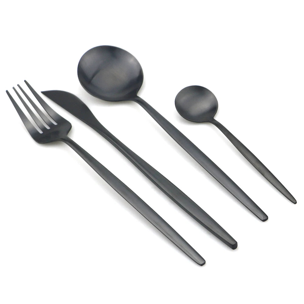 Luxe Matte Cutlery Set | 30-Piece Stainless Steel Flatware for Six