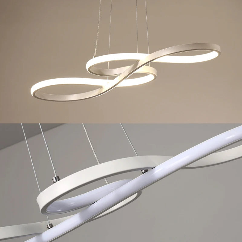 Infinity Loop LED Pendant | Modern Kitchen Island Light with Remote