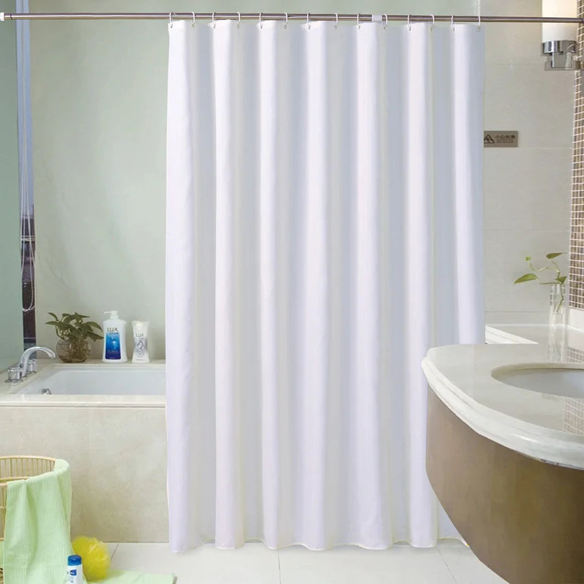 Pure White Shower Curtain | Thick Waterproof Bath Curtain