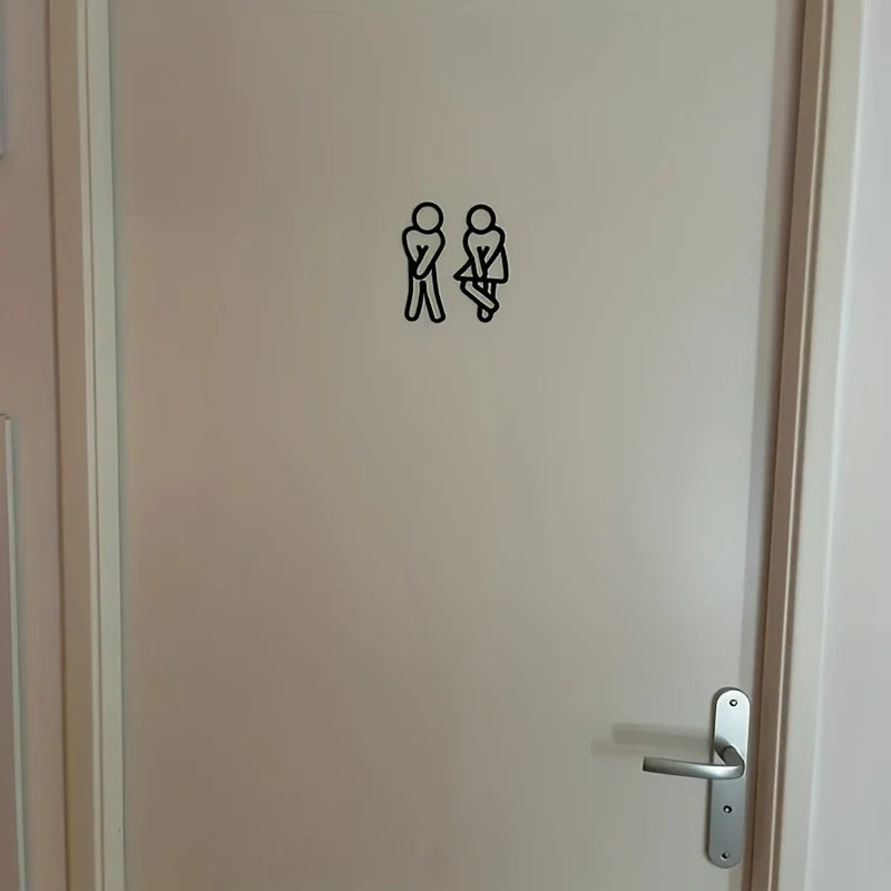 Giggle Restroom Signs | Funny Acrylic Toilet Door Signs