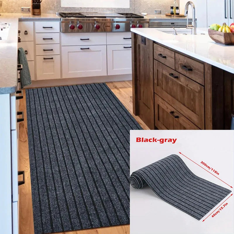 Stripe Line Floor Runner | Self-Adhesive Kitchen Mat, 3m