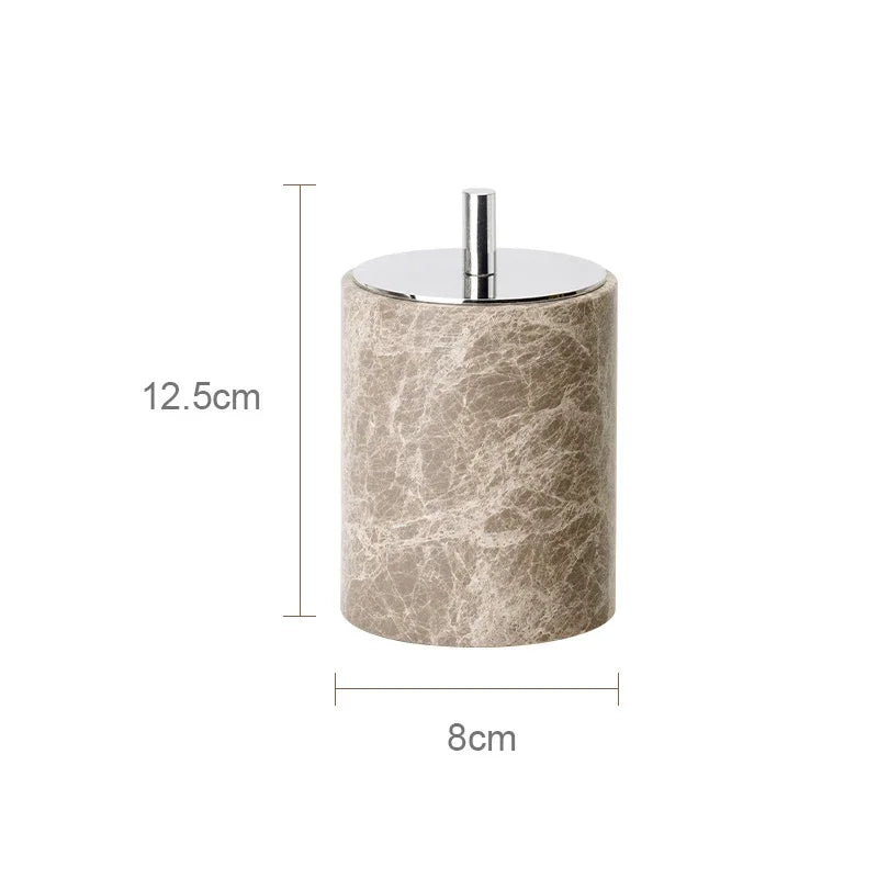 Emperador Marble Bathroom Collection | Natural Stone Vanity Accessories