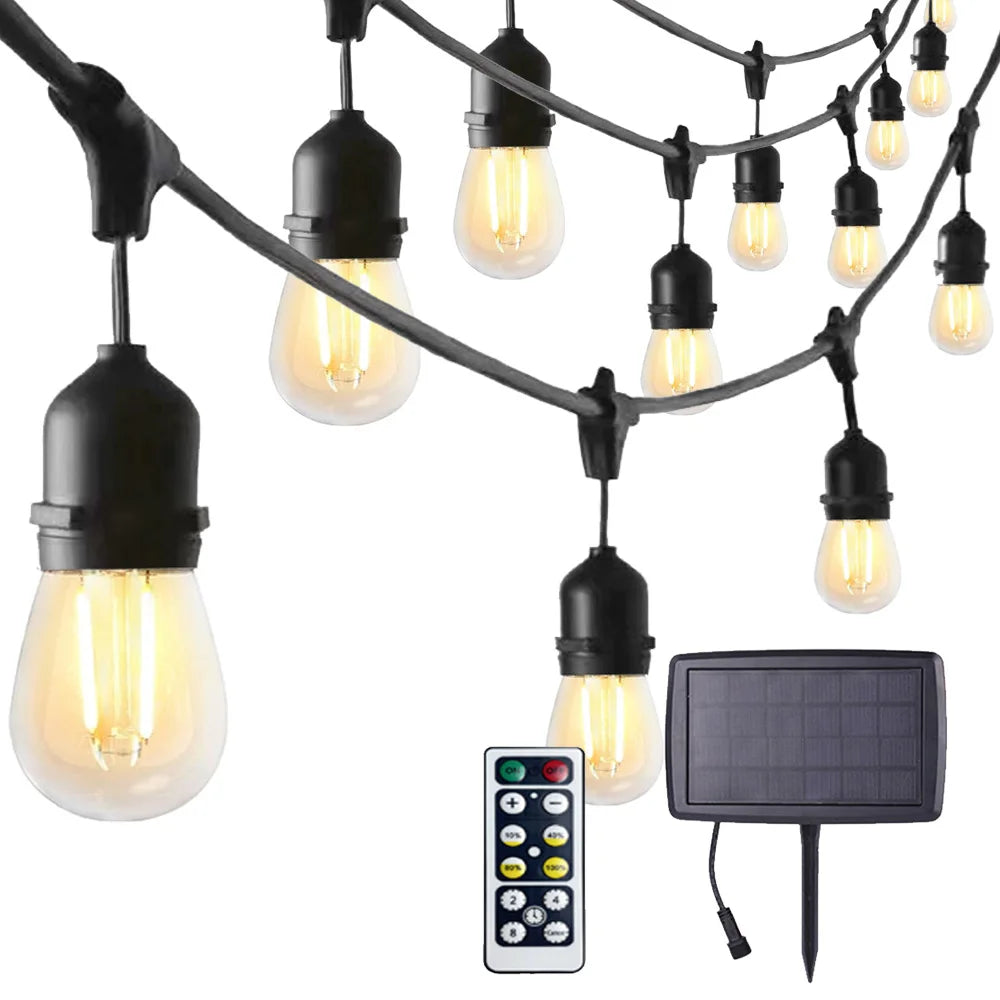Teardrop Solar Festoon Lights | 10 m Outdoor String Lights with Remote