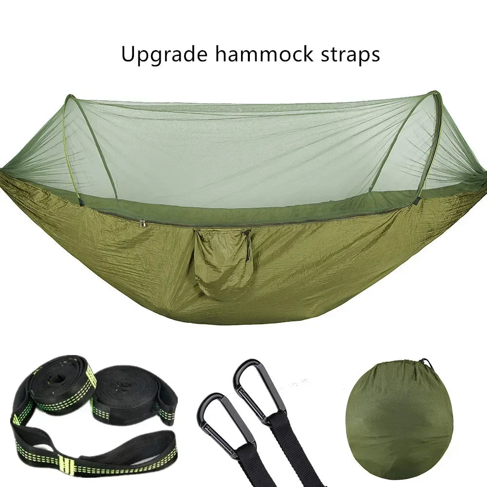 CanopyNest Camping Hammock | Pop-Up Mosquito Net Hammock for Two