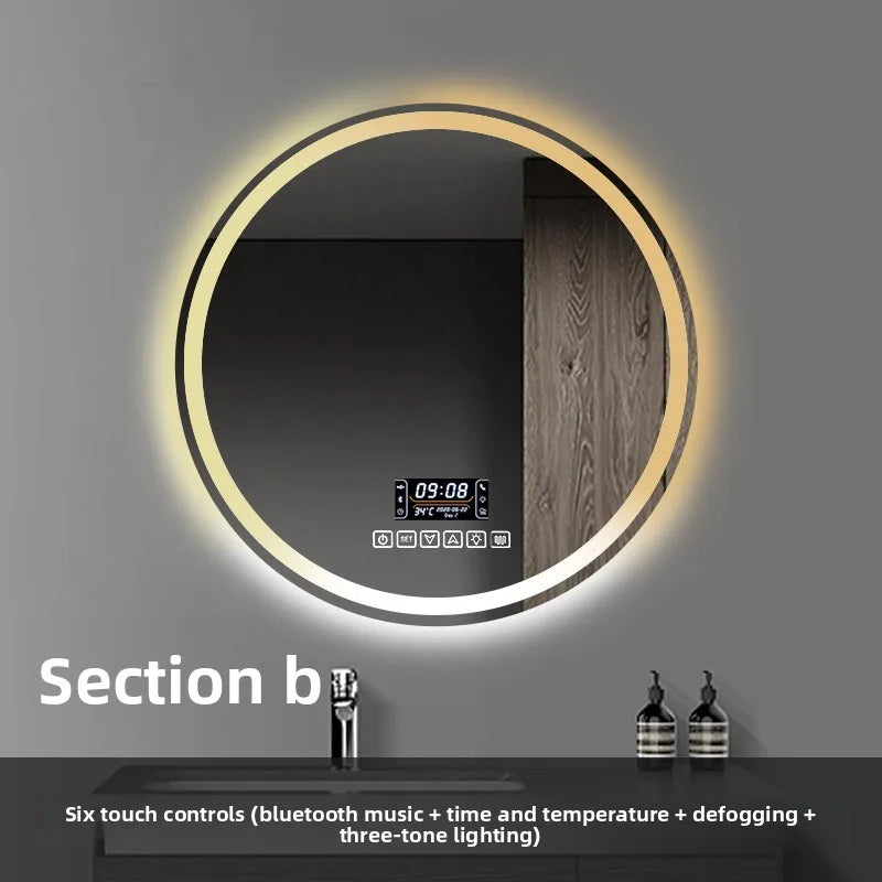 HaloGlow Round LED Bathroom Mirror | Anti-Fog Touch Vanity Mirror