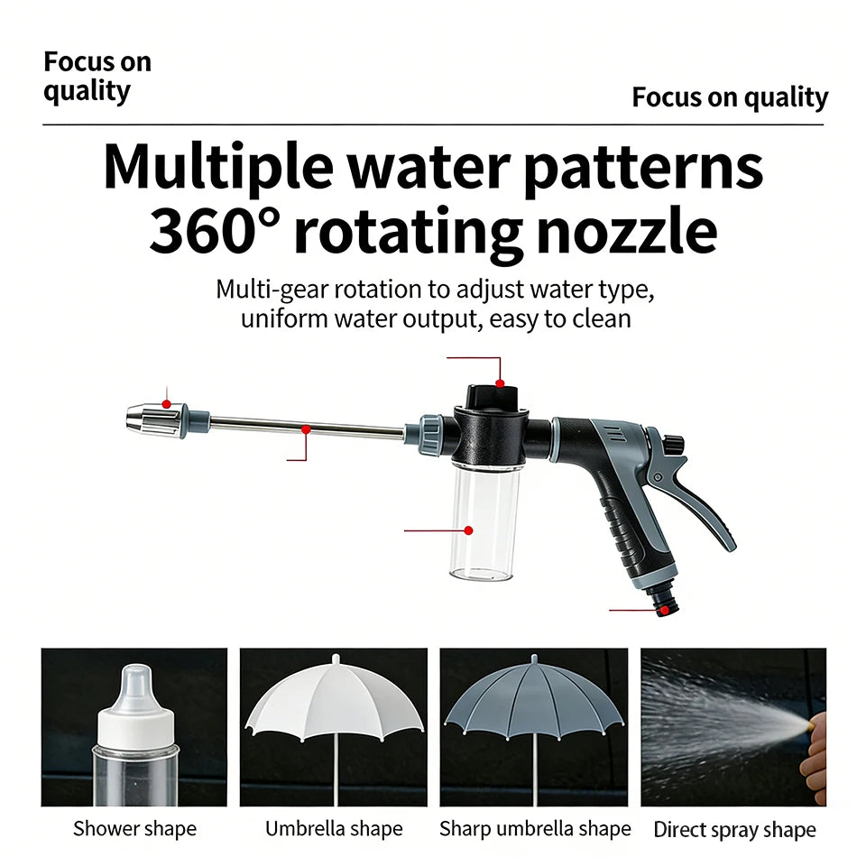 Spin Wash Hose Kit | 360 Degree Car & Garden Sprayer