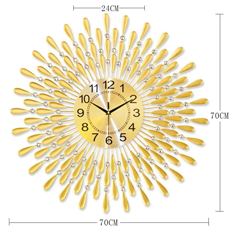 Starburst Wall Clock | Luxury Gold Silent Decorative Clock
