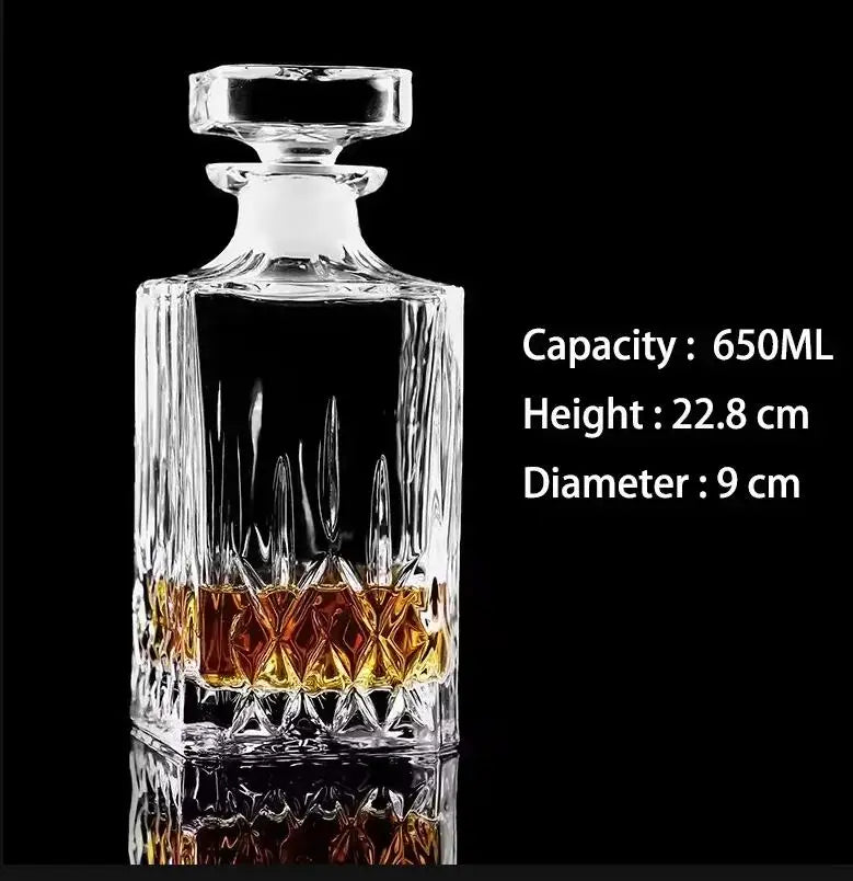 Crystal Cut Whisky Decanter | Lead-Free Glass Spirits Decanter
