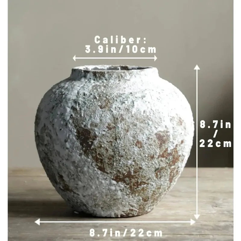 Terra Rustic Ceramic Vase | Hand-Finished Stoneware Floor Vase