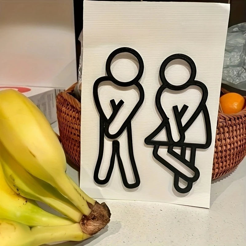 Giggle Restroom Signs | Funny Acrylic Toilet Door Signs