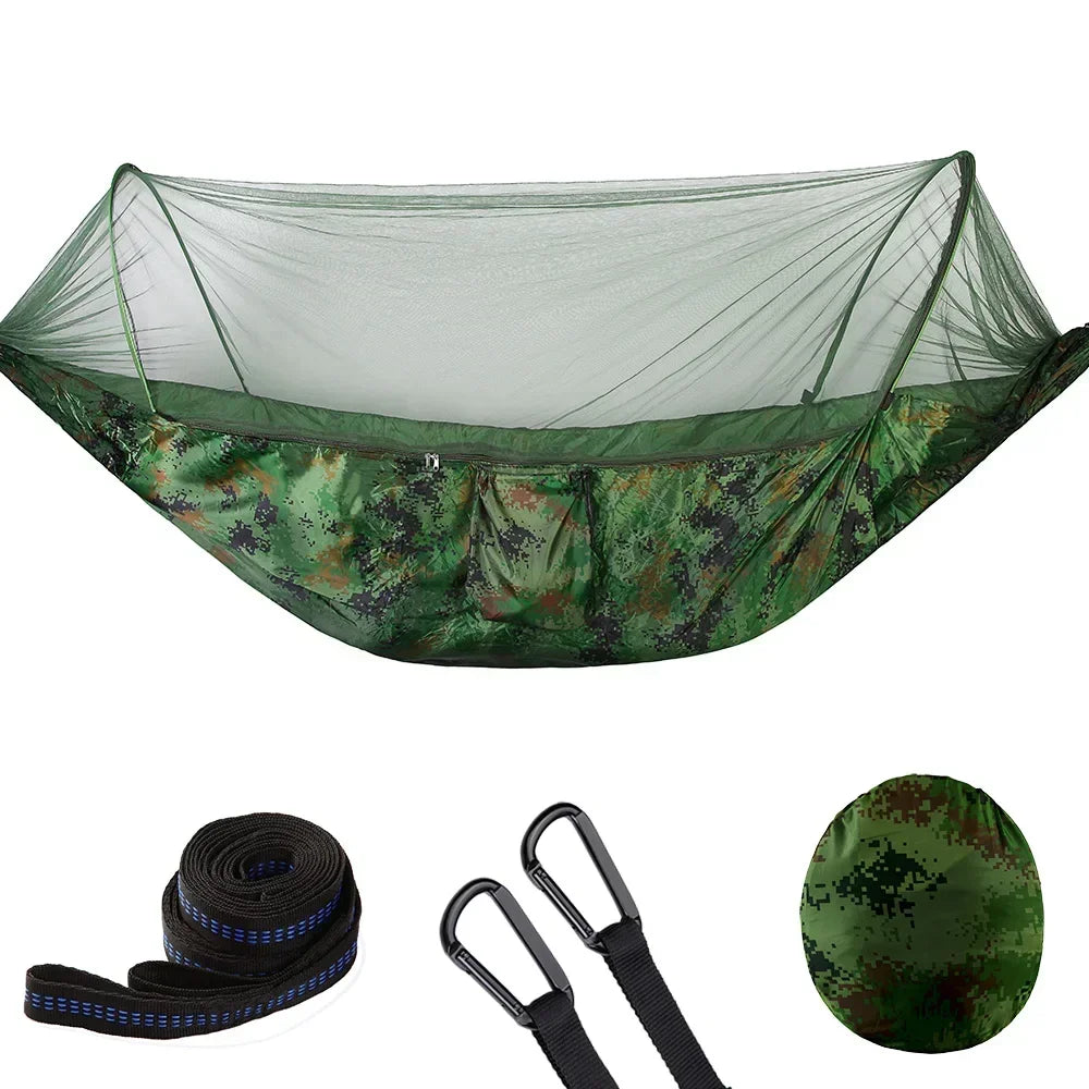 CanopyNest Camping Hammock | Pop-Up Mosquito Net Hammock for Two