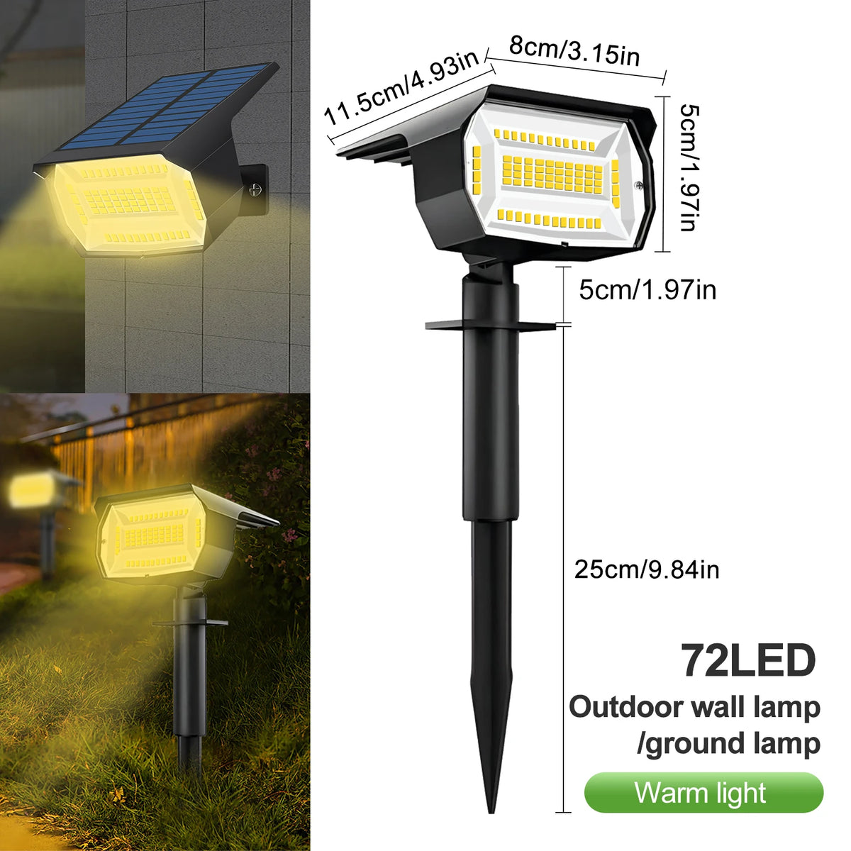 YardBeam Solar Spotlight | 72 LED IP65 Landscape Light