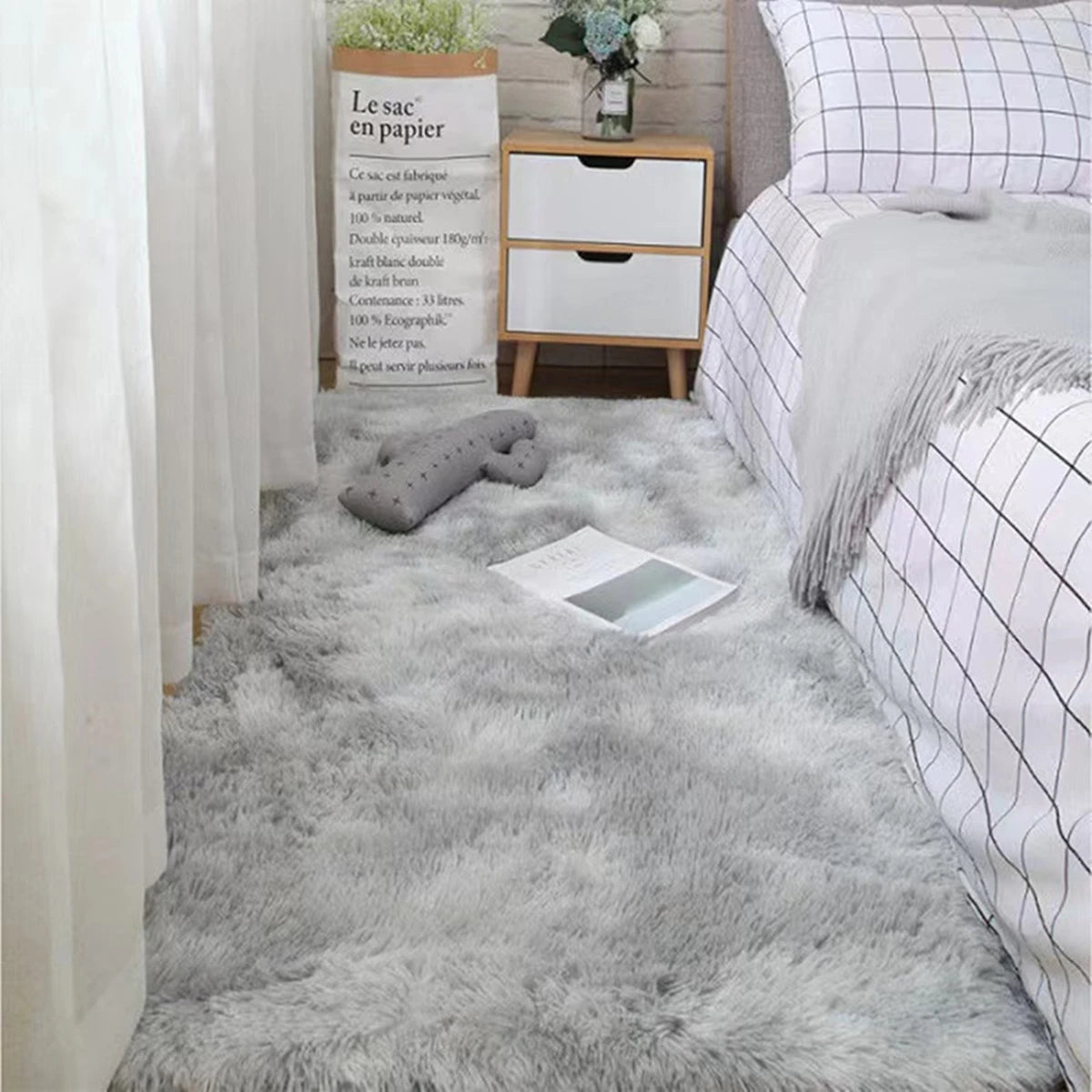Cloud Tie-Dye Shag Rug | Fluffy Non-Slip Bedroom Rug