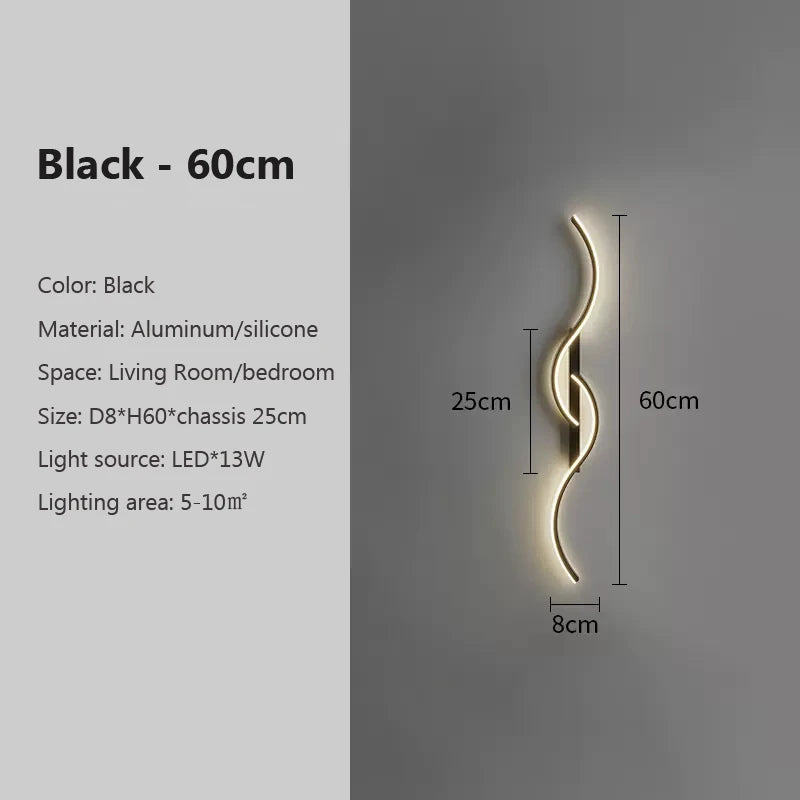 Ripple LED Wall Sconce | Wavy Minimalist Bedside Wall Light