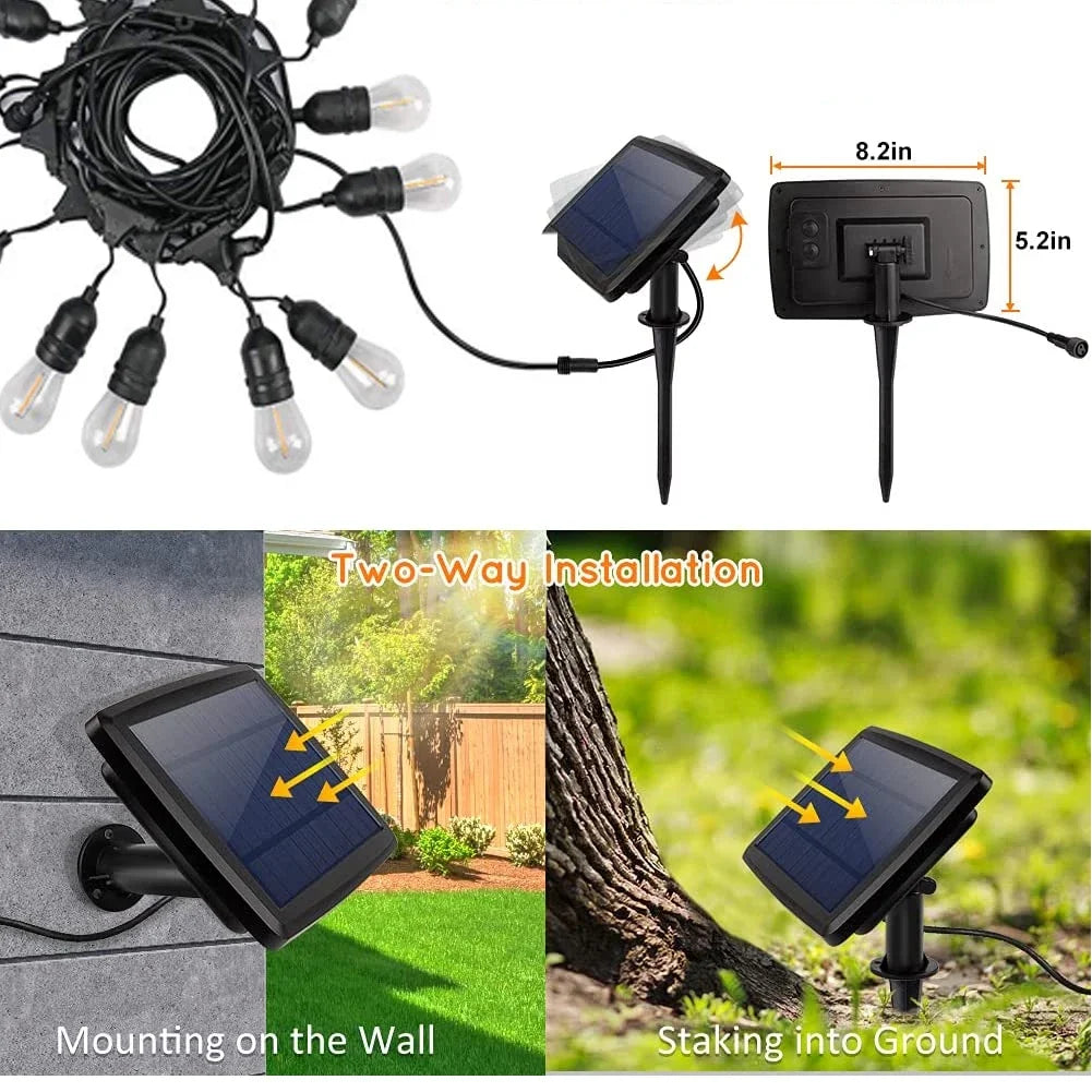 Teardrop Solar Festoon Lights | 10 m Outdoor String Lights with Remote