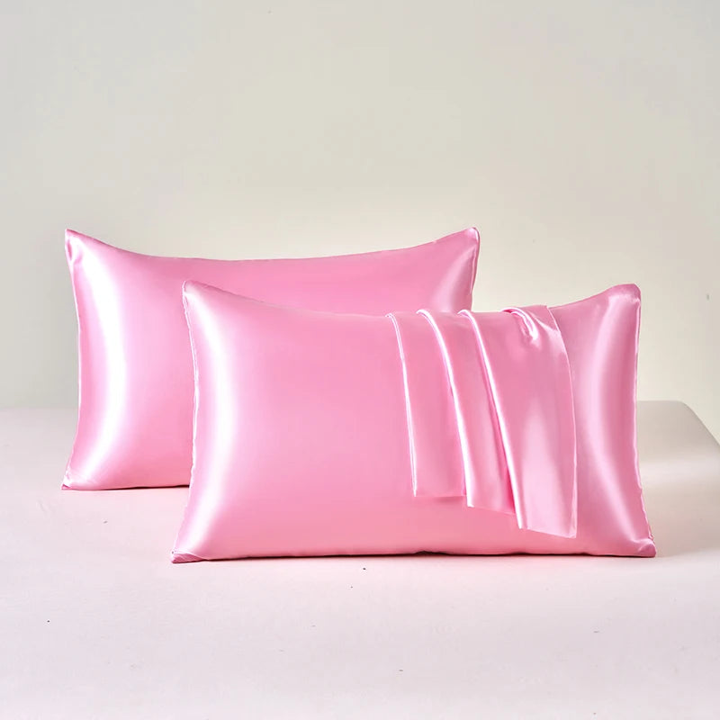 Lustre Satin Pillowcases | Smooth Cooling Covers, Set of 2