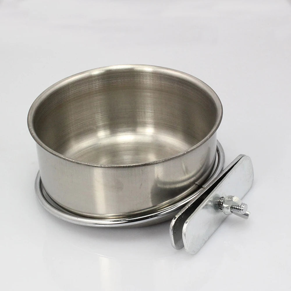 Perch Steel Bird Feeding Cups | Clamp-On Cage Bowls