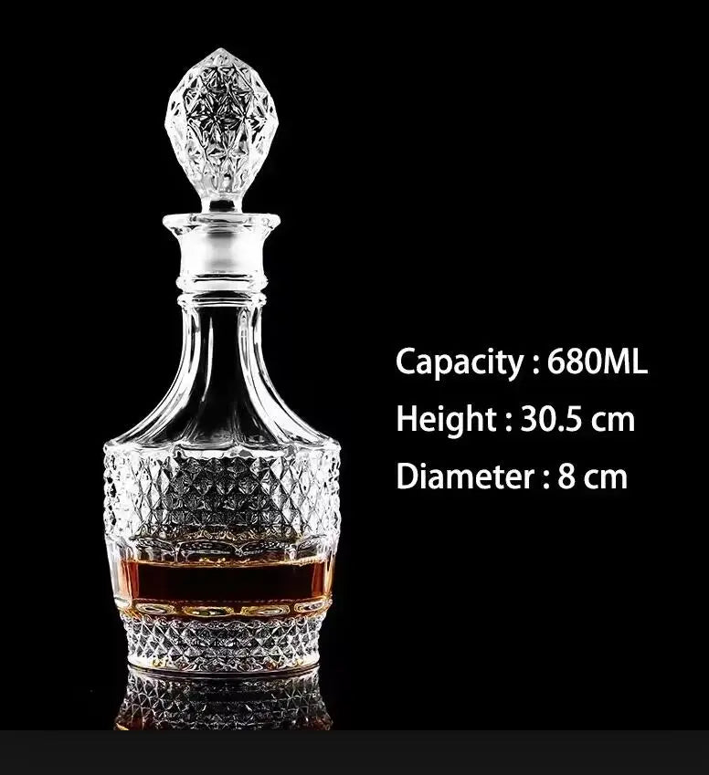 Crystal Cut Whisky Decanter | Lead-Free Glass Spirits Decanter