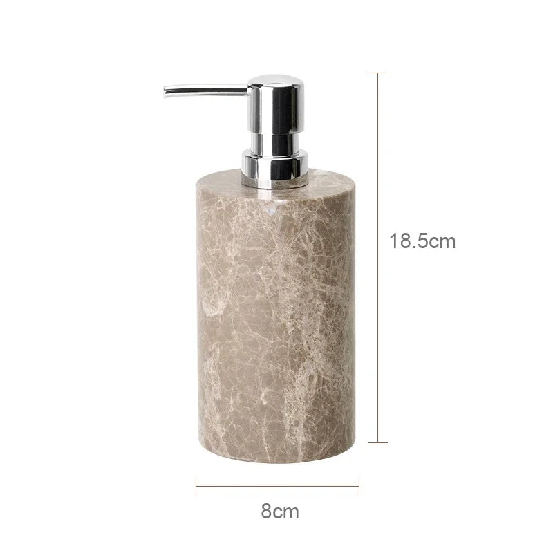 Emperador Marble Bathroom Collection | Natural Stone Vanity Accessories
