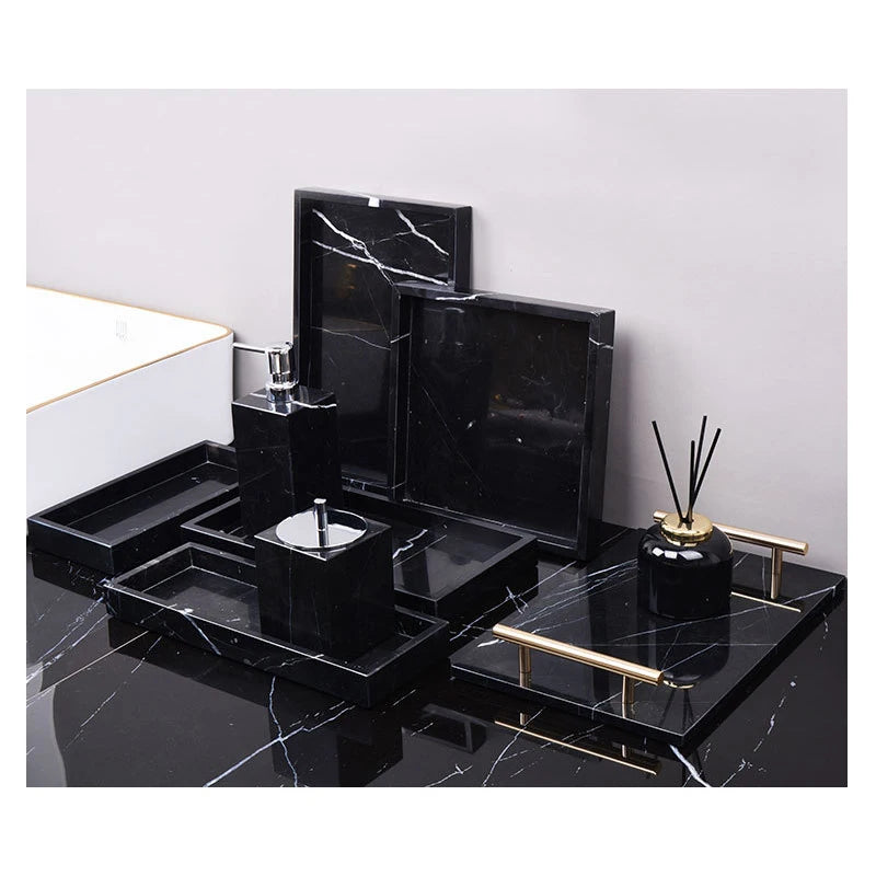 Nero Marble Bathroom Collection | Black Natural Marble Vanity Accessories