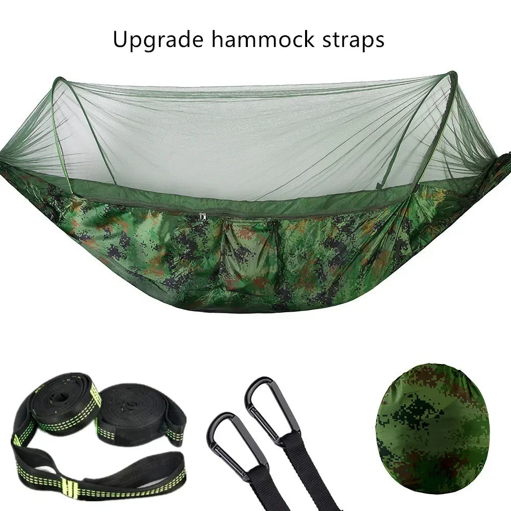 CanopyNest Camping Hammock | Pop-Up Mosquito Net Hammock for Two