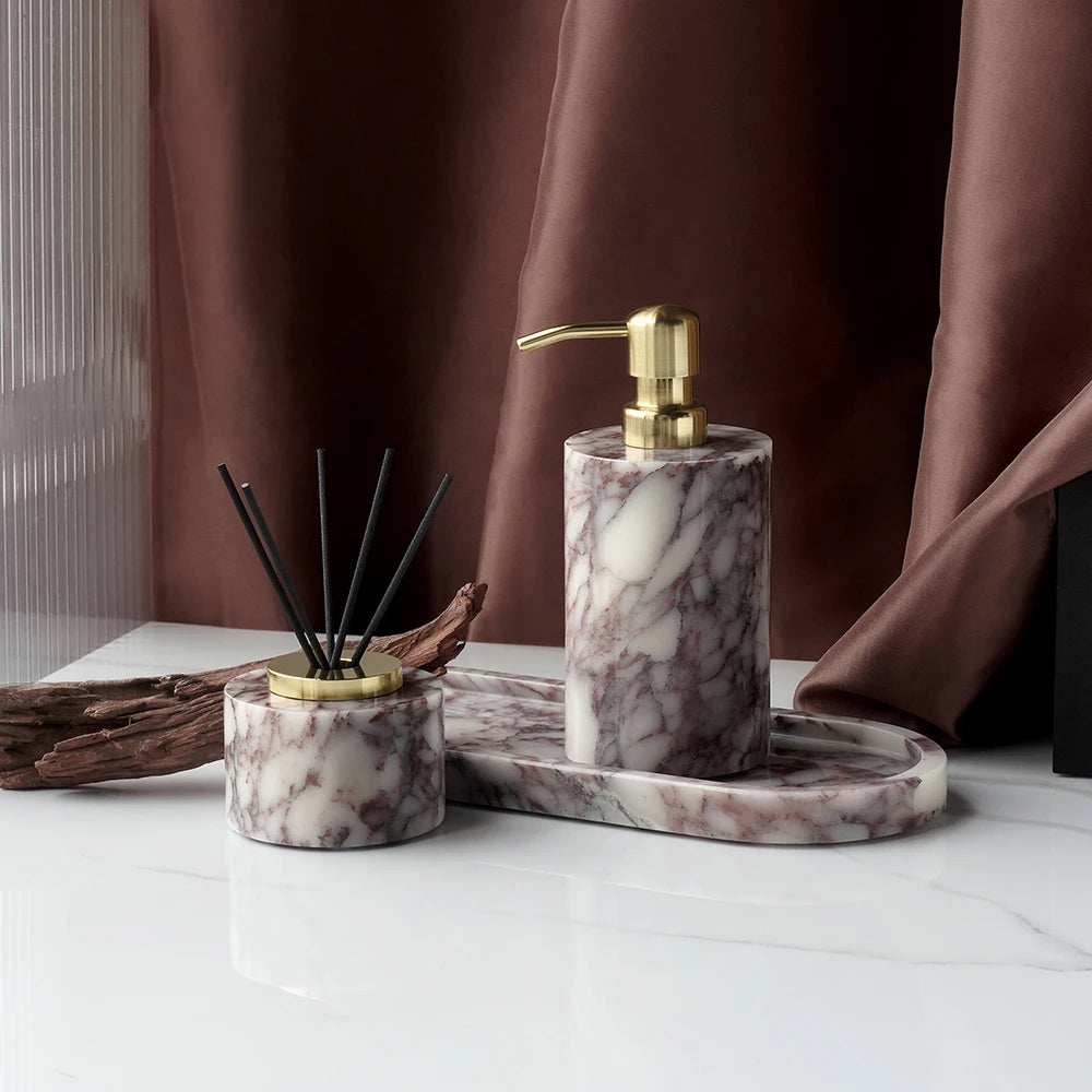 Viola Marble Bathroom Collection | Purple-Veined Natural Marble Accessories