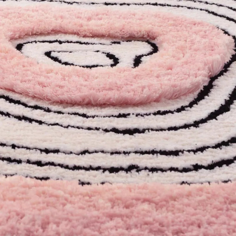 Ripple Shaggy Round Rug | Soft Plush Irregular Bedside Rug
