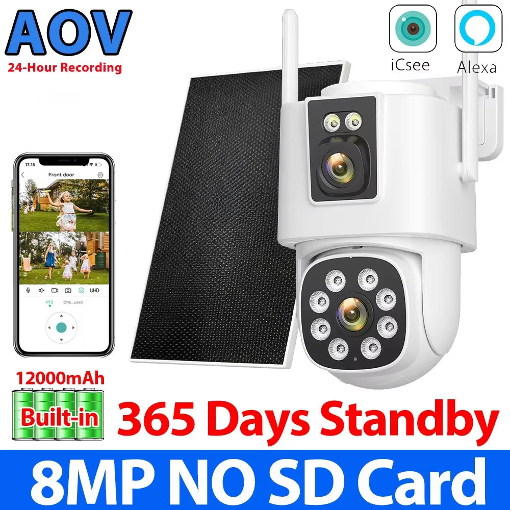 SunGuard Dual-Lens Solar Camera | 4K Wireless Outdoor Security Camera