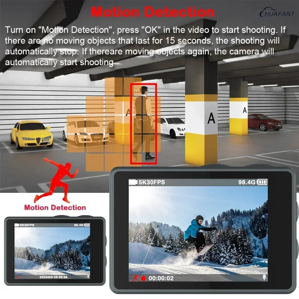 TrailCam 5K Action Camera | Dual Screen Waterproof Sports Camera