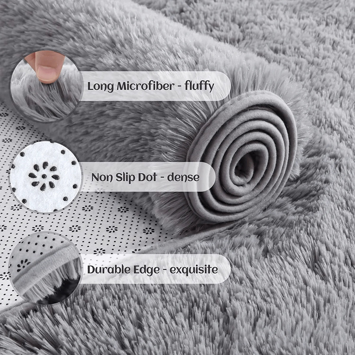Cloud Tie-Dye Shag Rug | Fluffy Non-Slip Bedroom Rug