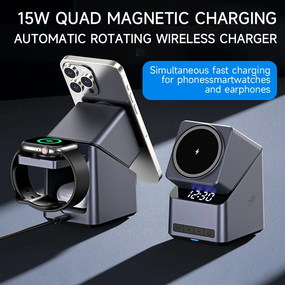 TriCharge 3-in-1 Magnetic Wireless Charger | Foldable Charging Station