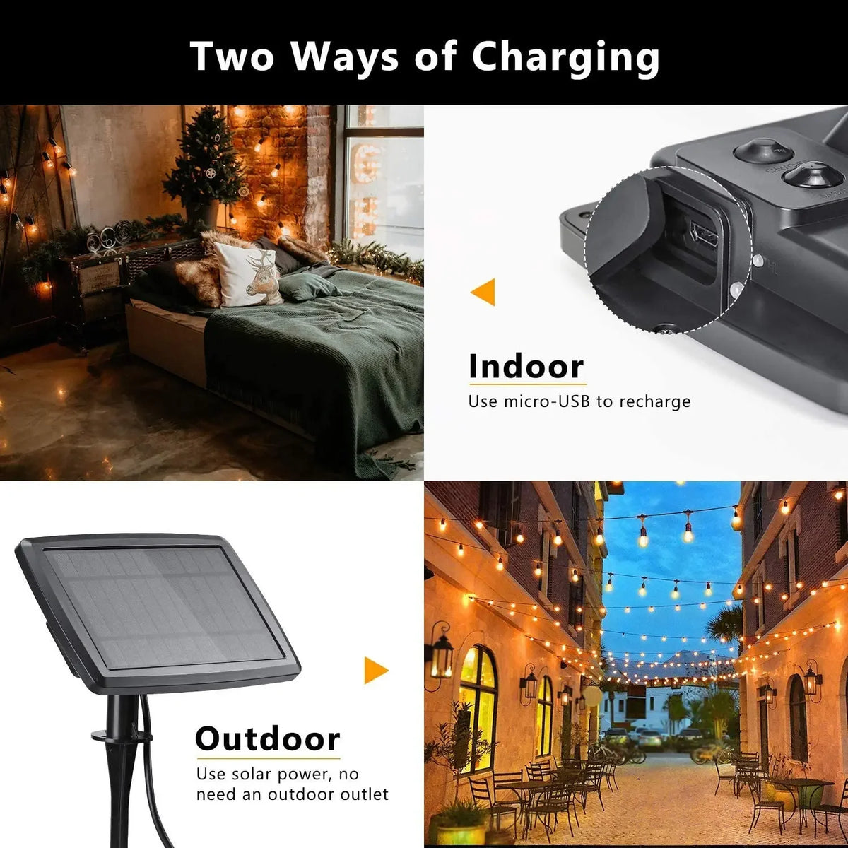Teardrop Solar Festoon Lights | 10 m Outdoor String Lights with Remote