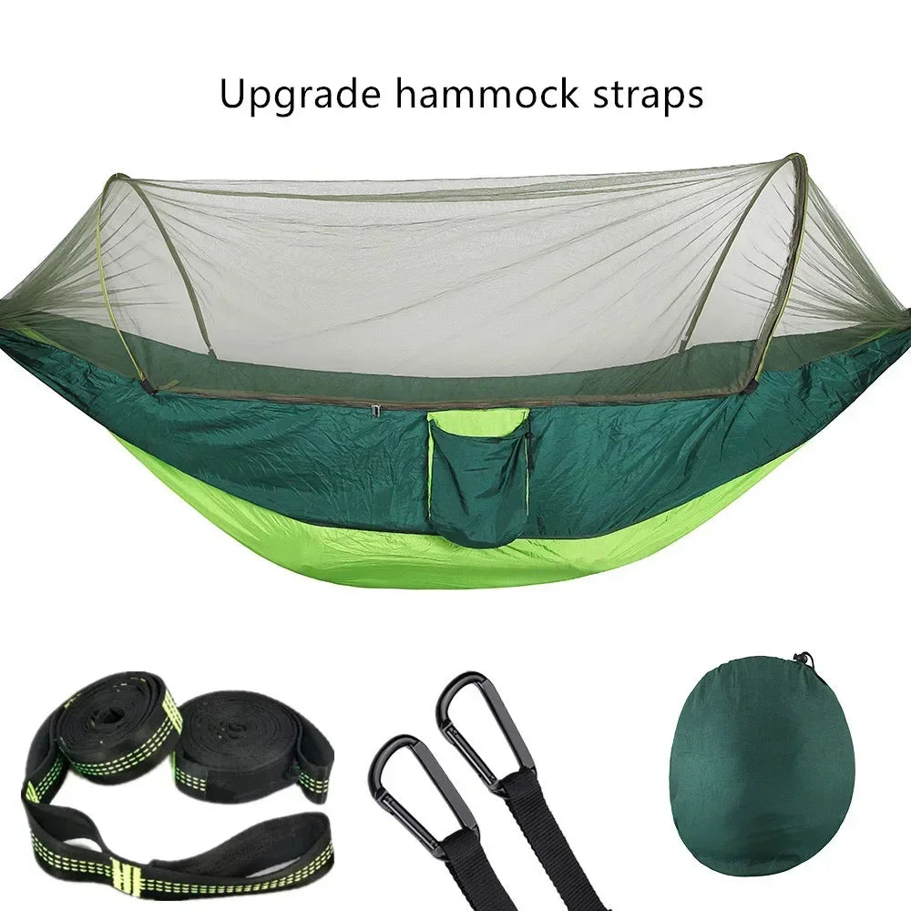 CanopyNest Camping Hammock | Pop-Up Mosquito Net Hammock for Two