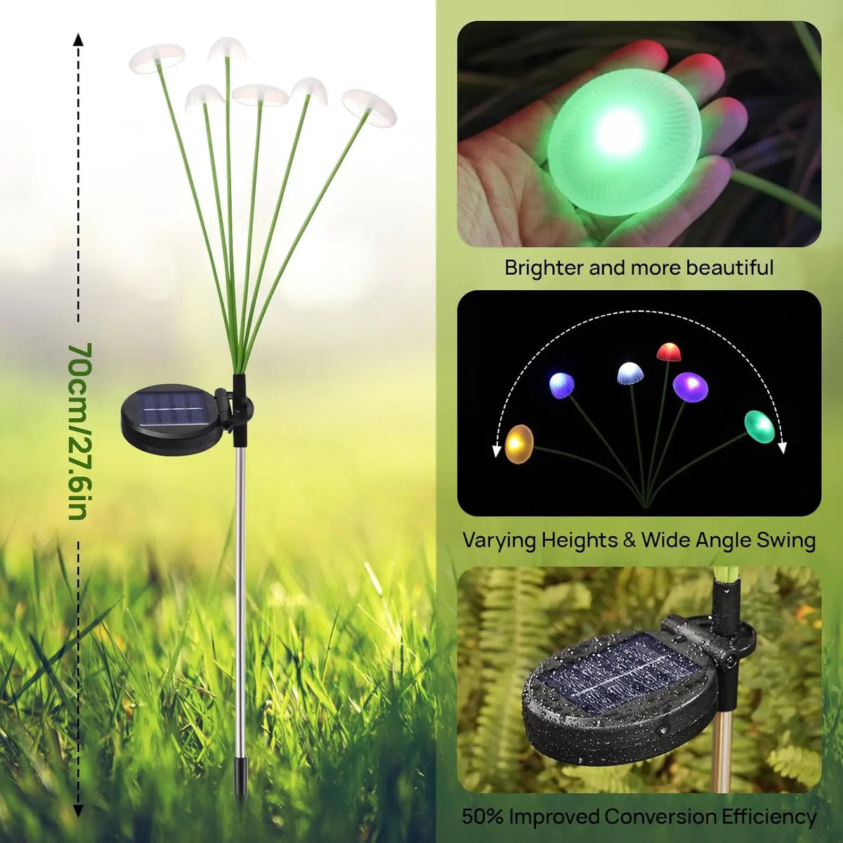 Mushroom Glow Solar Lights | Jellyfish Garden Stakes