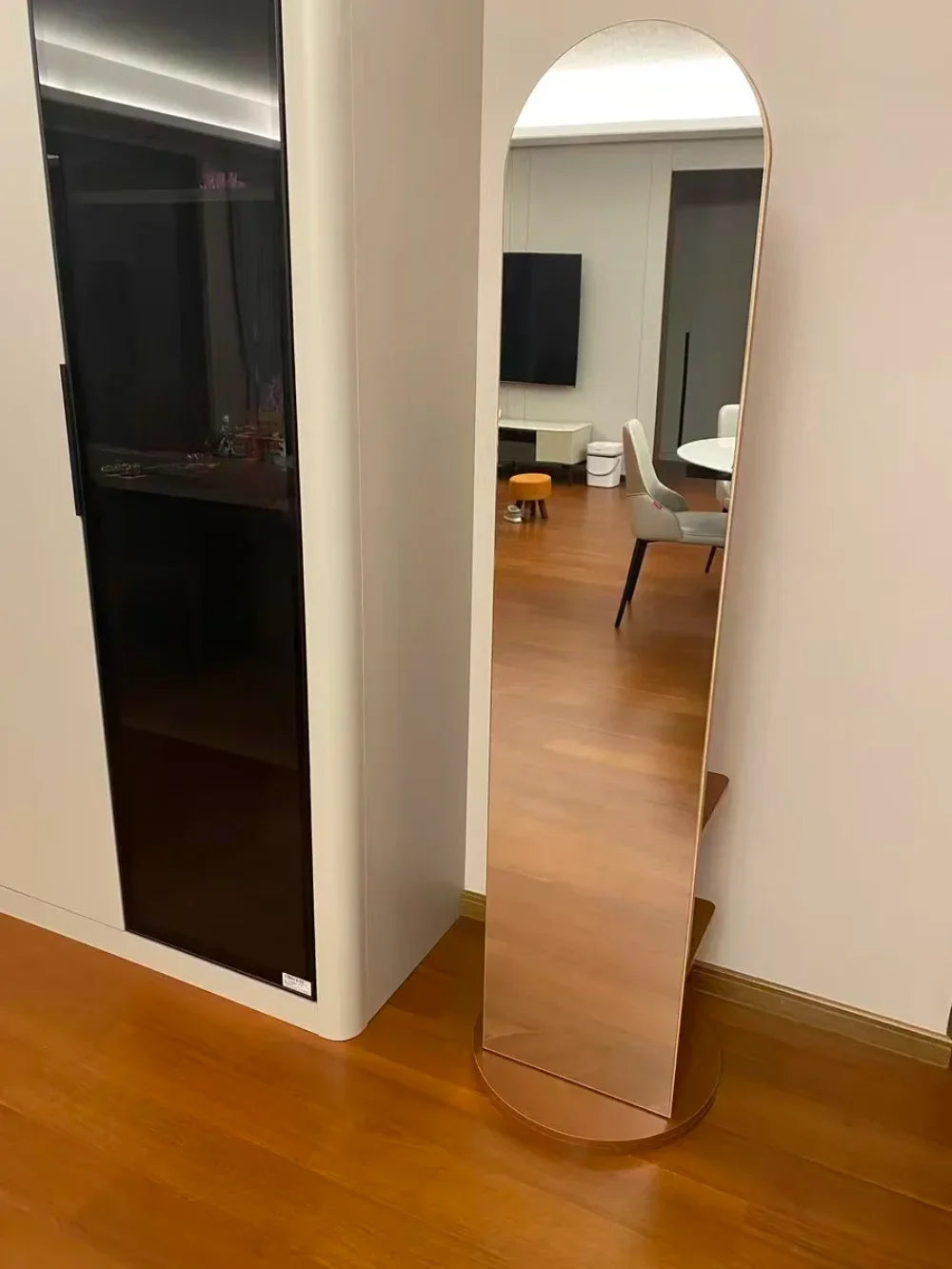 Oakline 360° Standing Mirror | Solid Wood Rotating Mirror with Hooks & Shelf