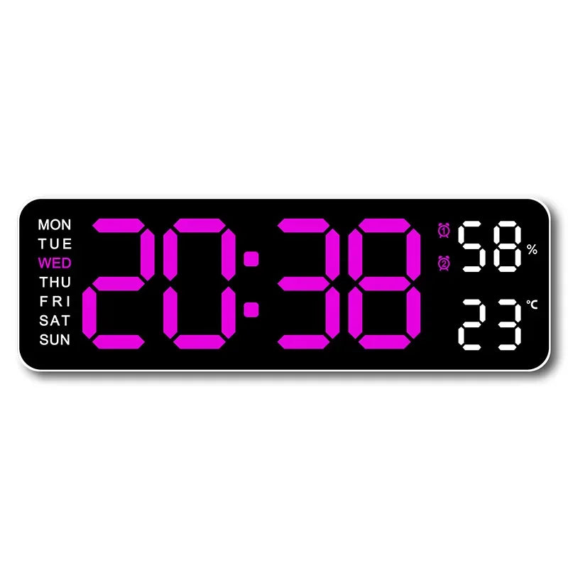 TempMate Digital Wall Clock | 9 Inch LED with Temp & Humidity