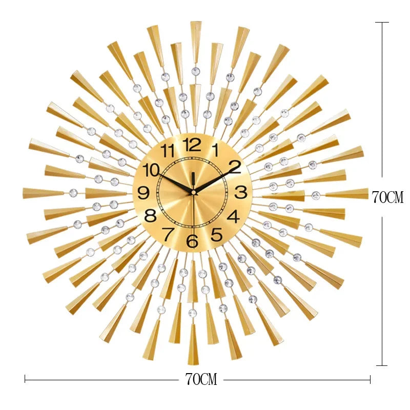 Starburst Wall Clock | Luxury Gold Silent Decorative Clock