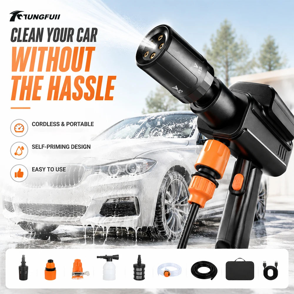 SprayMate Cordless Car Washer | 6-in-1 Portable Pressure Spray Gun