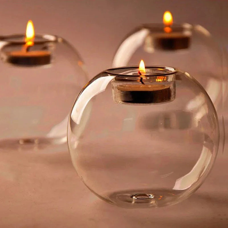 Luna Glass Candle Holder | European Style Centrepiece