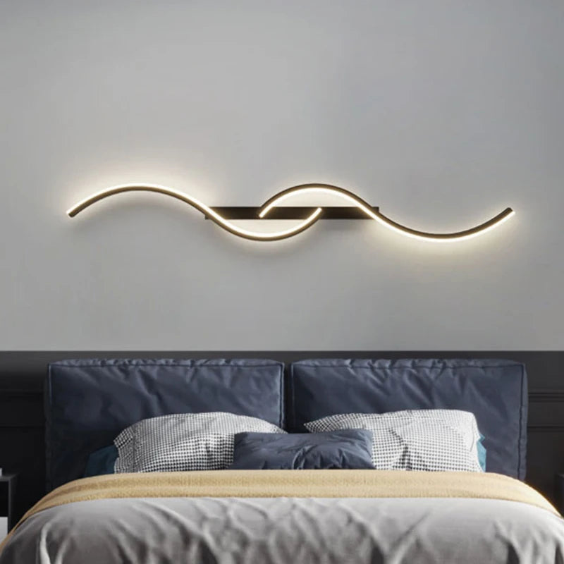 Ripple LED Wall Sconce | Wavy Minimalist Bedside Wall Light