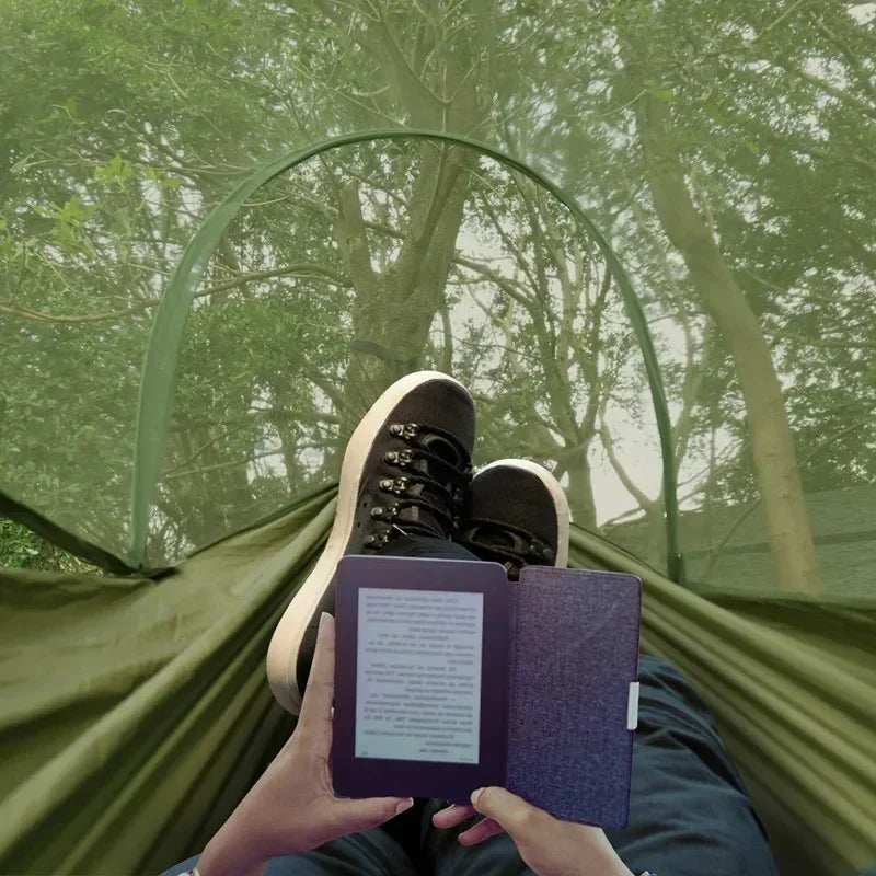 CanopyNest Camping Hammock | Pop-Up Mosquito Net Hammock for Two