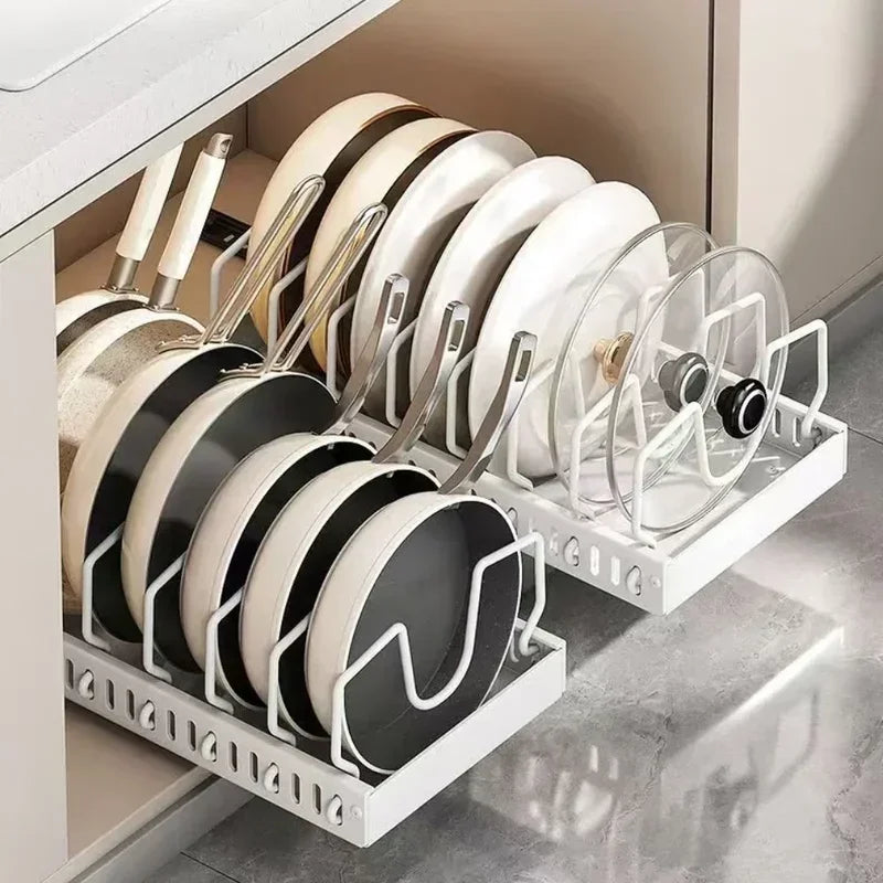 Glide-Out Pot & Lid Organiser | Sliding Cabinet Rack