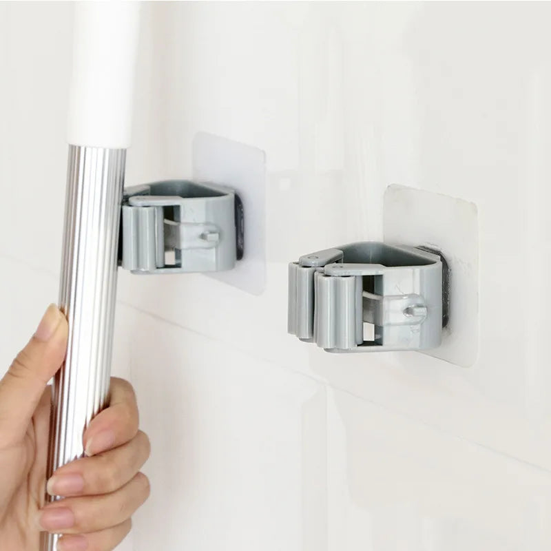 GripHook Mop & Broom Holder | Adhesive Wall Organiser