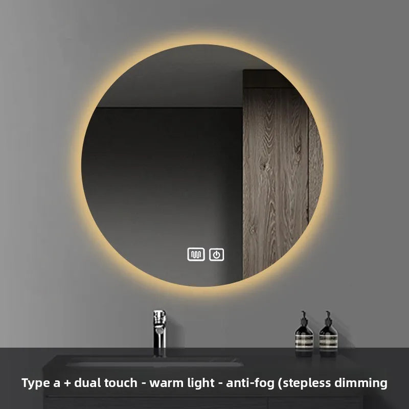 HaloGlow Round LED Bathroom Mirror | Anti-Fog Touch Vanity Mirror