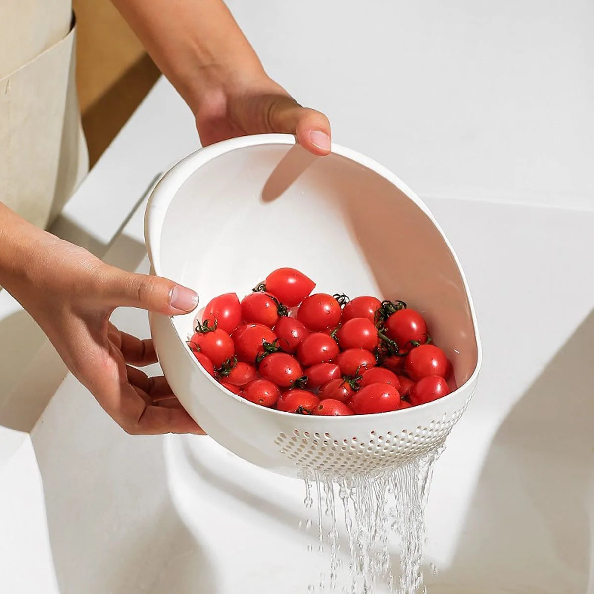 Brookside Drain Basket | Colander Bowl with Handle, 1 or 3 Pack