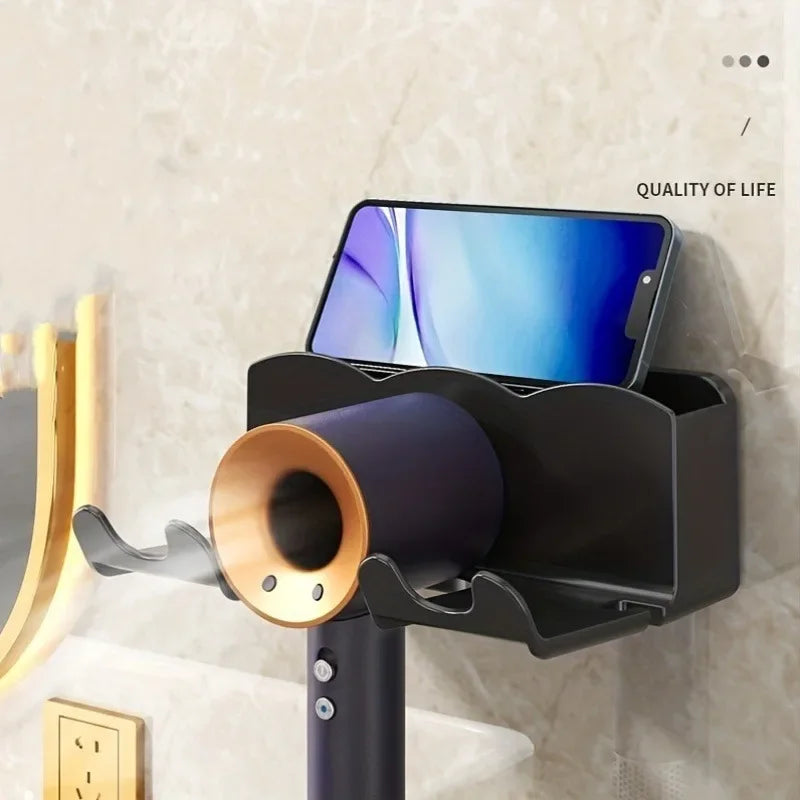 DryDock Hair Dryer Holder | No-Drill Wall-Mounted Bracket